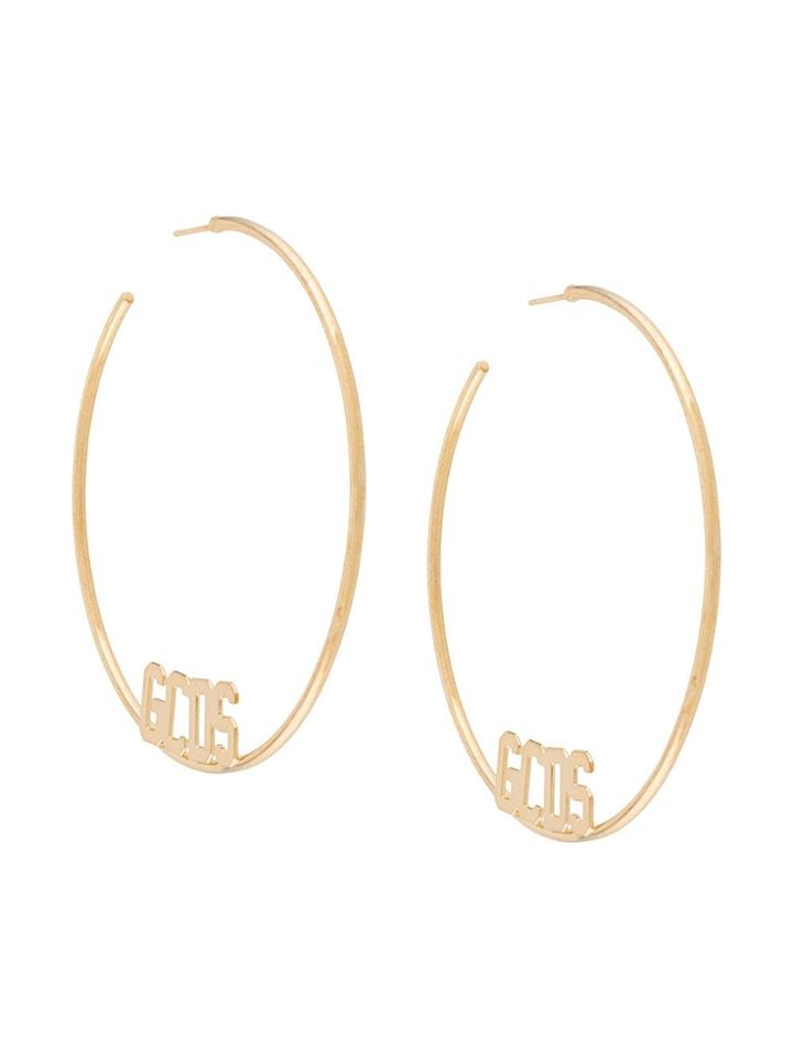 Gcds Logo Hoop Earrings - Gold