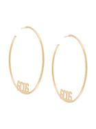 Gcds Logo Hoop Earrings - Gold