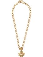 Chanel Vintage Double Twisted Medallion Necklace - Metallic