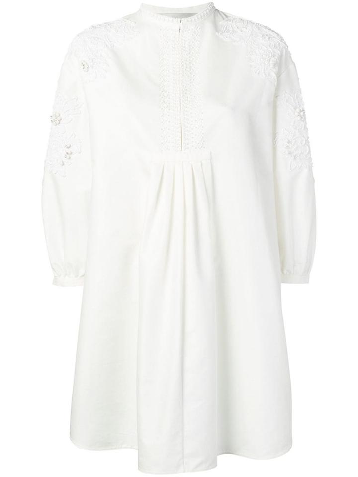 Valentino Embroidered Floral Dress - White