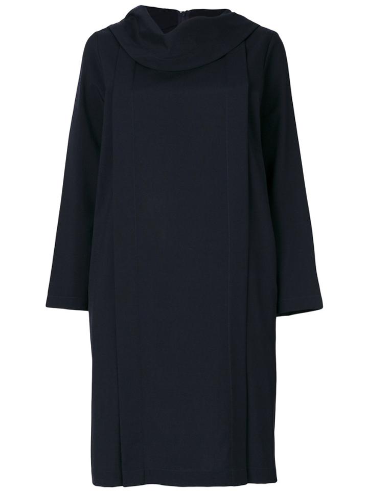 Comme Des Garçons Vintage Tricot High Folded Neck Dress - Blue
