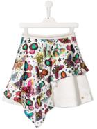 Roberto Cavalli Junior Butterfly Print Mini Skirt - White