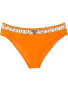 Versace Greca Bikini Bottom, Women's, Size: 2, Yellow/orange, Polyamide/spandex/elastane