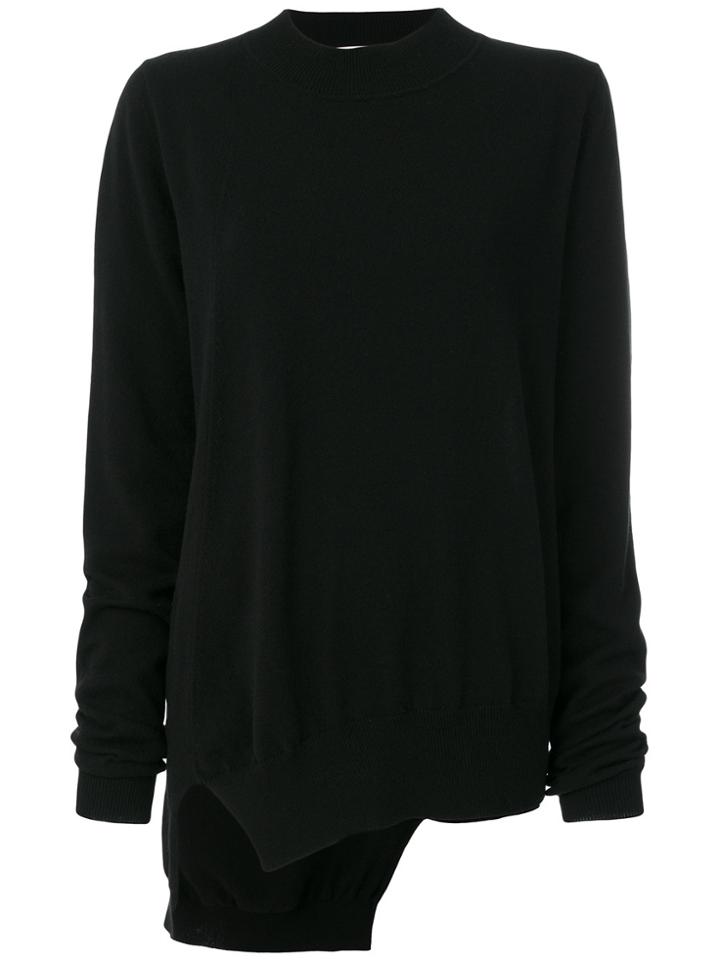 Jil Sander Asymmetric Knitted Jumper - Black