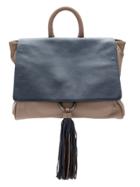 Mara Mac Leather Panelled Backpack - Grey