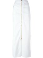 Etienne Deroeux Front Zipper 'caroline' Skirt, Women's, Size: 36, White, Cotton