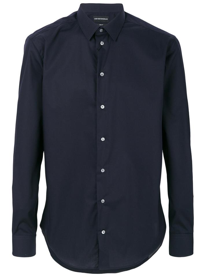 Emporio Armani Curved Hem Shirt - Blue