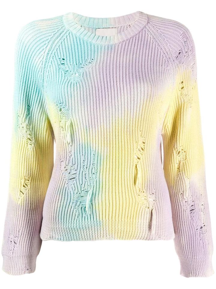 Laneus Distressed Detail Jumper - Purple