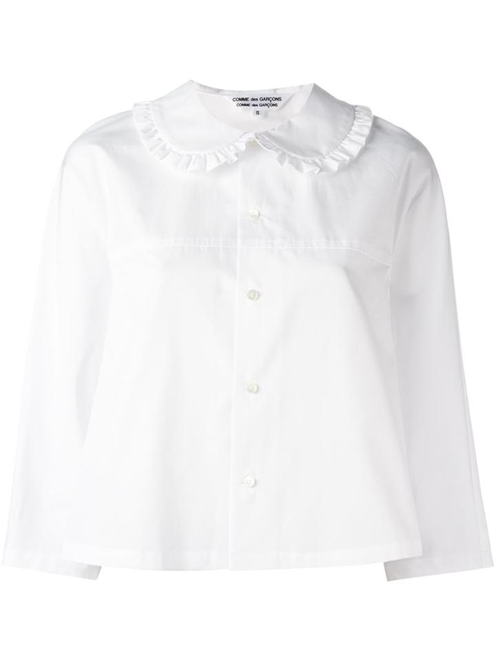 Comme Des Garçons Comme Des Garçons Rouched Collar Shirt, Women's, Size: Small, White, Cotton