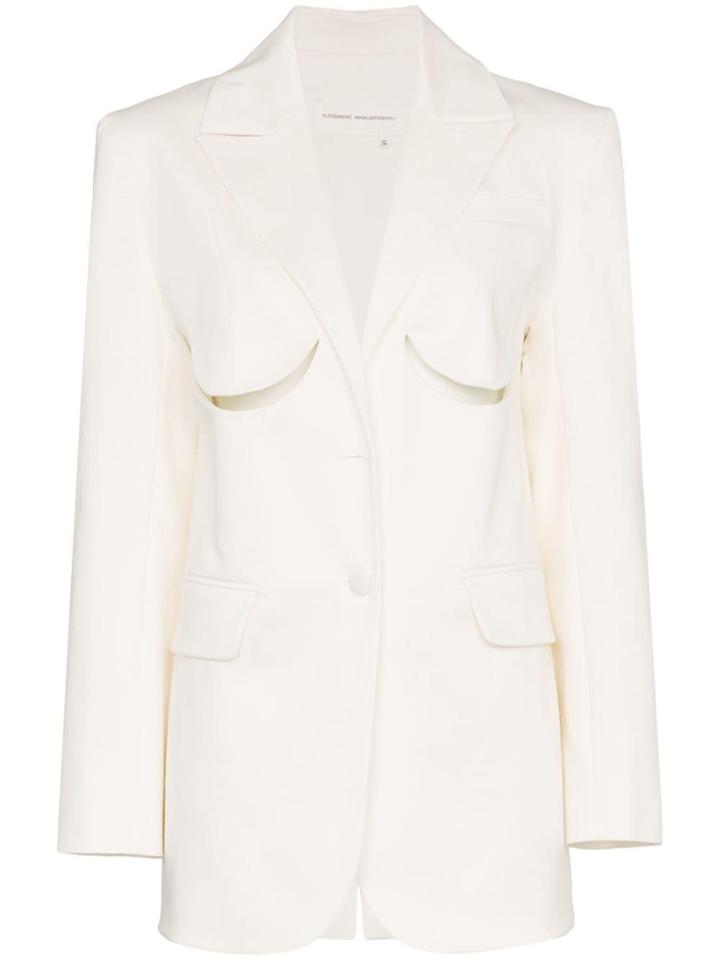 Aleksandre Akhalkatsishvili Cutout Detail Cotton Blazer - White