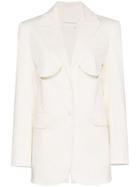 Aleksandre Akhalkatsishvili Cutout Detail Cotton Blazer - White