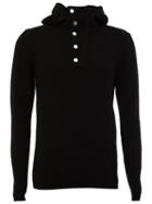 Balmain Buttoned Hoodie, Men's, Size: Xl, Black, Wool