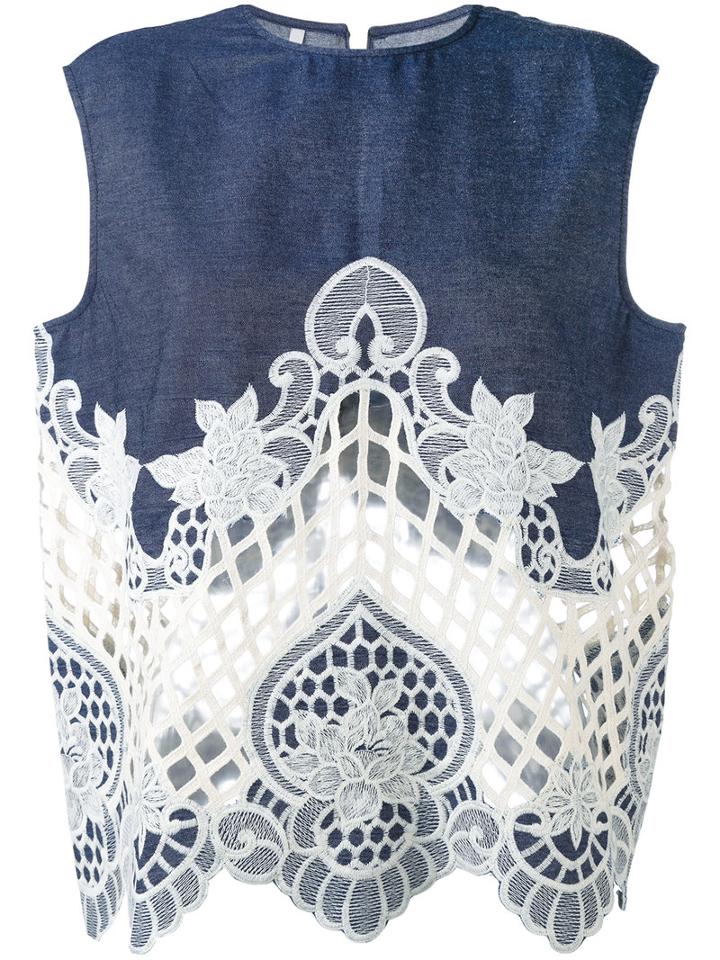 Alcoolique - 'magika' Top - Women - Cotton - M, Blue, Cotton