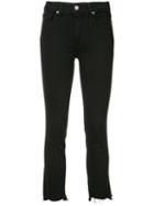 Paige Raw Hem Cropped Jeans, Women's, Size: 23, Black, Cotton/spandex/elastane