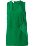 Cédric Charlier Detailed Sleeveless Blouse, Women's, Size: 40, Green, Rayon