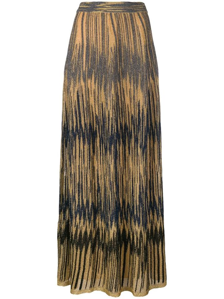 M Missoni Lurex Zigzag Maxi Skirt - Metallic