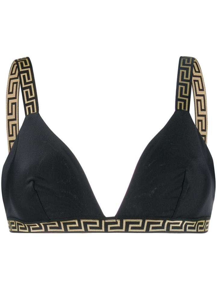 Versace Greca Detail Bikini Top - Black