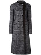 Dolce & Gabbana Mink Fur Trim Bouclé Coat, Women's, Size: 46, Black, Silk/mink Fur/virgin Wool