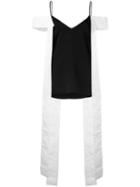 Ellery - Ribbon Sleeve Tank Top - Women - Polyester/acetate - 8, Black, Polyester/acetate