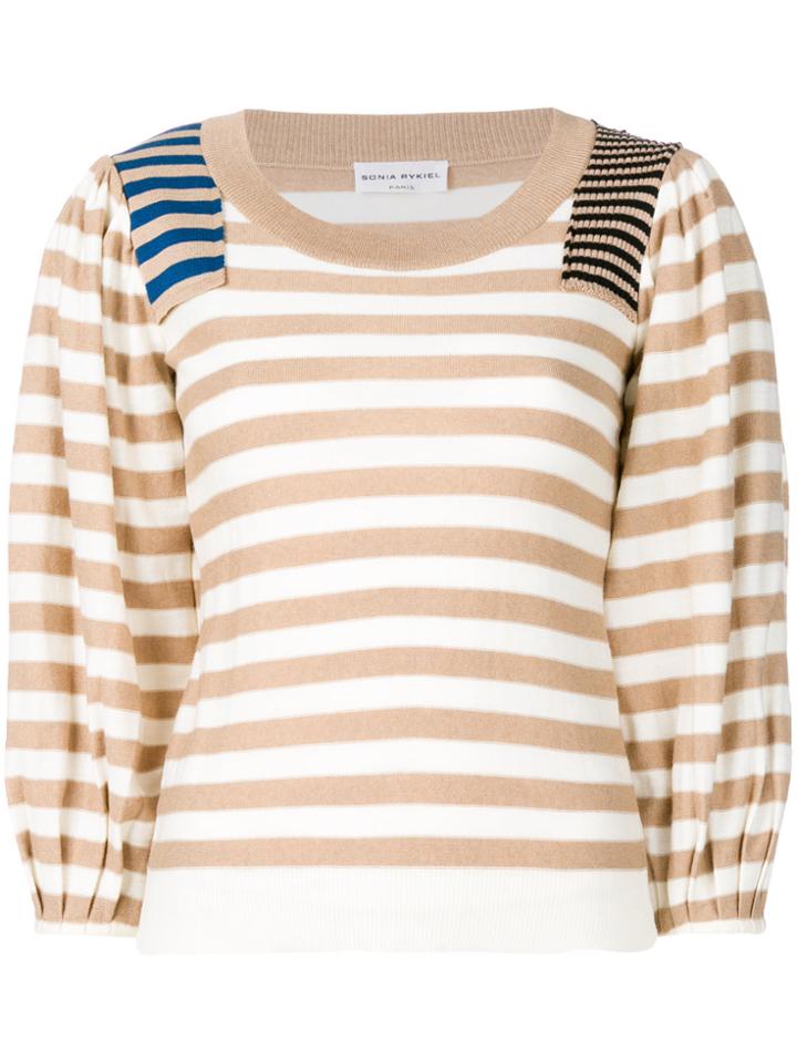 Sonia Rykiel Scoop Neck Puff Top - Nude & Neutrals