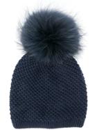 Liska Pom Pom Beanie - Blue