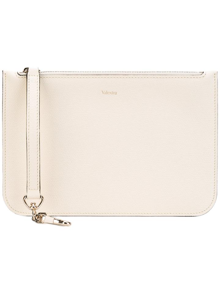 Valextra Grained Pouch - Nude & Neutrals