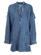 Raquel Allegra Frayed Edge Denim Dress, Women's, Size: 1, Blue, Cotton