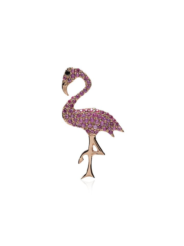 Ileana Makri Sapphire And Black Diamond Flamingo Necklace - Pink &