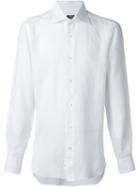 Barba Classic Collar Shirt, Men's, Size: 43, White, Linen/flax