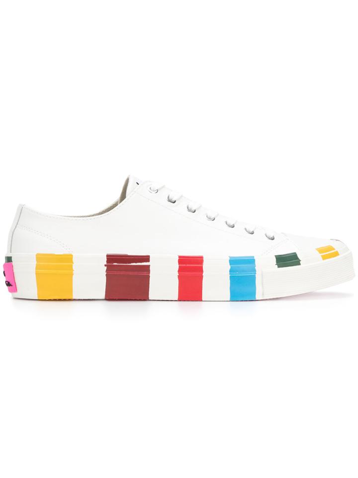 Ps By Paul Smith Low-top Striped Sole Sneakers - White