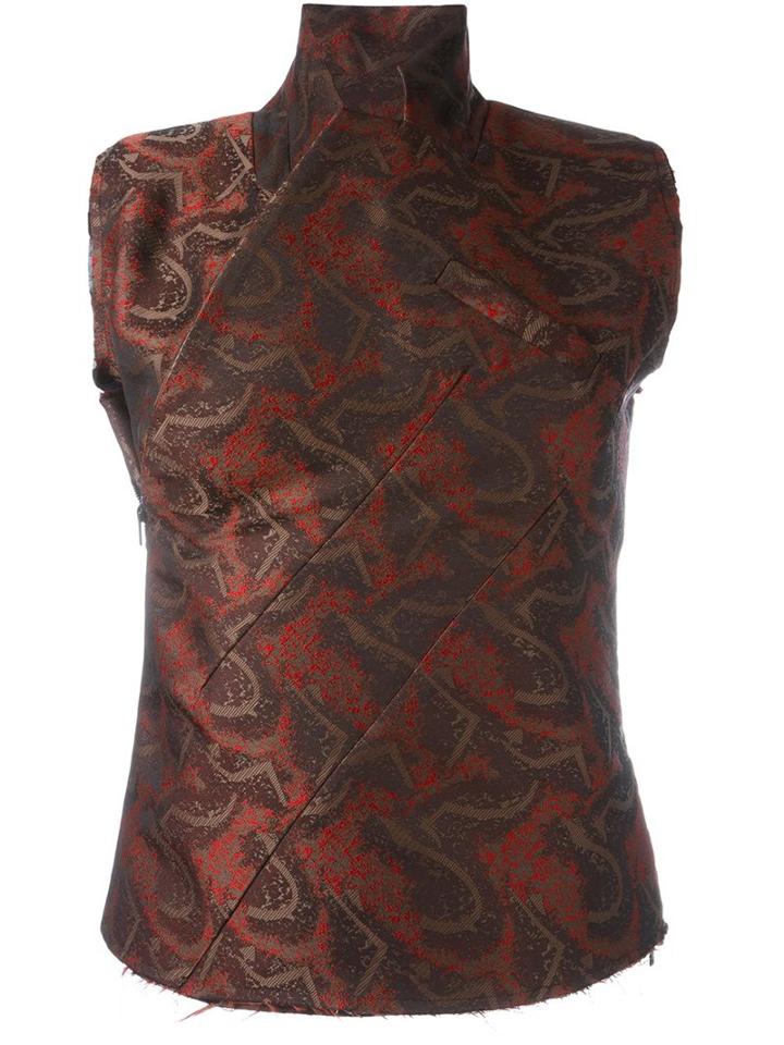 A.f.vandevorst Jacquard Waistcoat, Women's, Size: 38, Red, Polyester