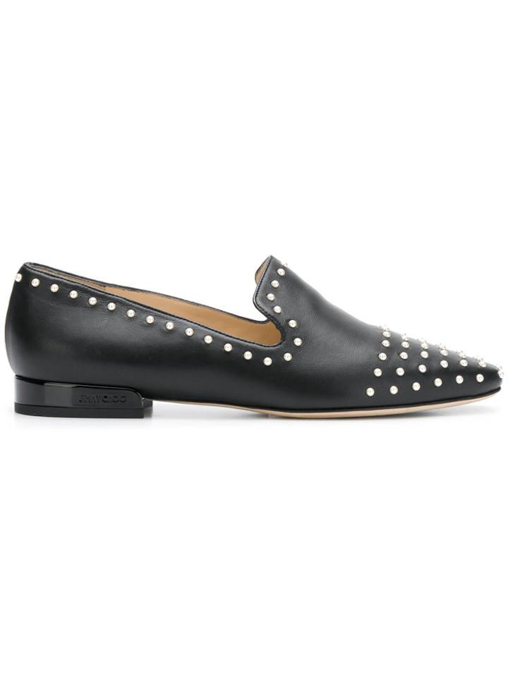 Jimmy Choo Jaida Pearl Embellished Slippers - Black