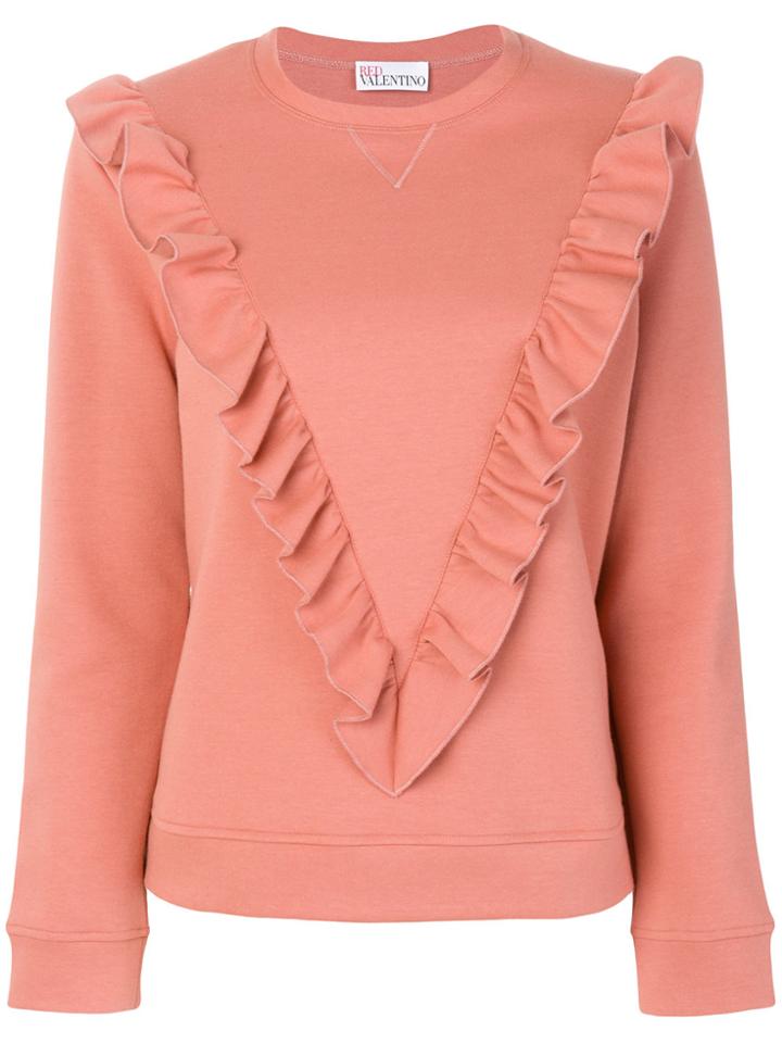 Red Valentino Ruffle Trim Sweatshirt - Pink & Purple