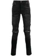 Amiri Zip-embellished Skinny Jeans - Black