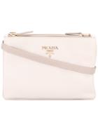 Prada Zipped Shoulder Bag, Women's, Pink/purple, Calf Leather