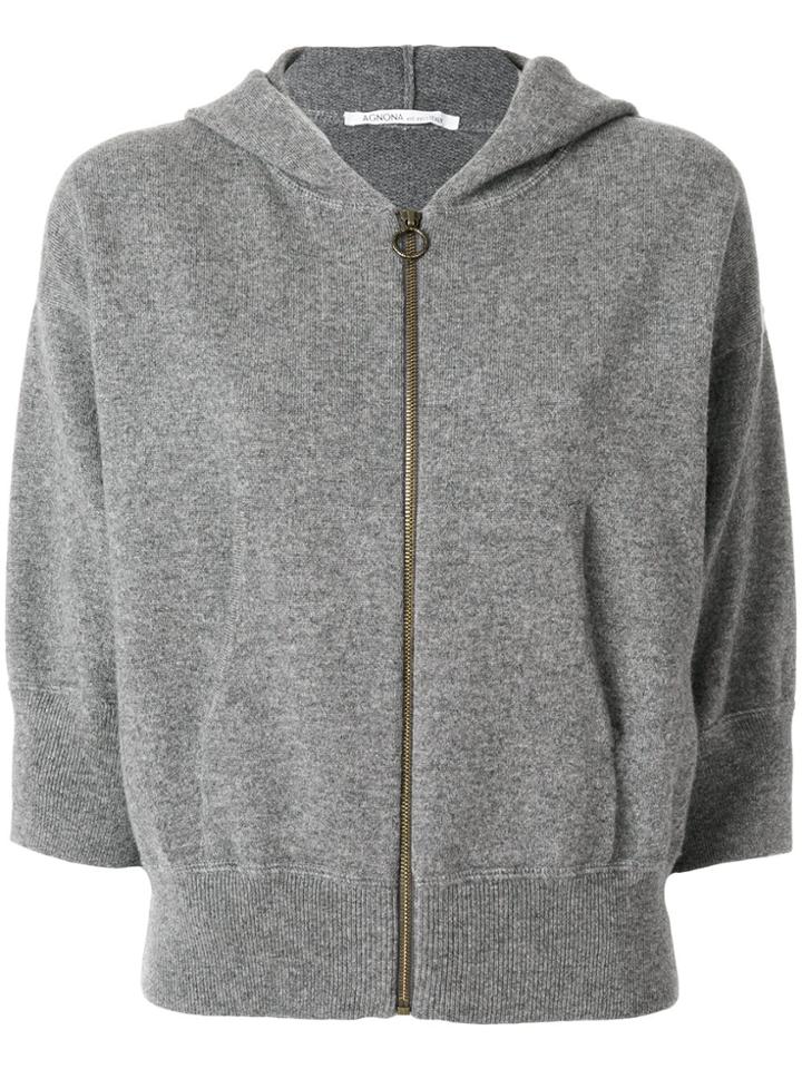 Agnona Zipped Hoodie - Grey