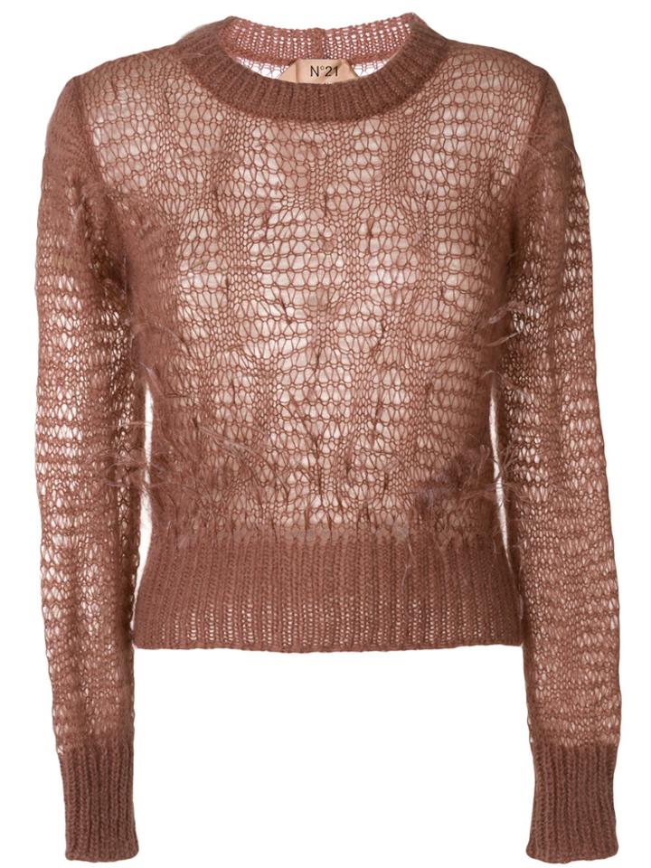 No21 Loose Weave Longsleeved Sweater - Pink & Purple