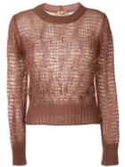 No21 Loose Weave Longsleeved Sweater - Pink & Purple