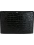 Saint Laurent - Large 'paris' Clutch - Men - Calf Leather - One Size, Black, Calf Leather