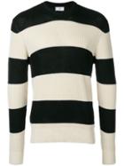 Ami Paris Striped Crewneck Sweater - Black