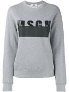 Msgm Printed Sweatshirt, Women's, Size: Large, Grey, Cotton/viscose
