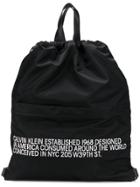Calvin Klein 205w39nyc Slogan Drawstring Backpack - Black