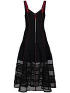 Alexander Mcqueen Silk Organza Skirt Dress - Black