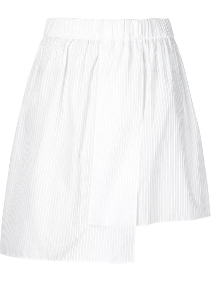 Maison Rabih Kayrouz Asymmetric Striped Skirt, Women's, Size: 40, White, Cotton