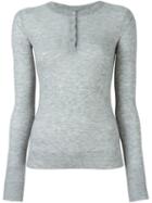 Joseph Henley Jumper, Women's, Size: Medium, Grey, Cashmere