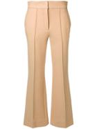 Joseph High Rise Cropped Trousers - Brown