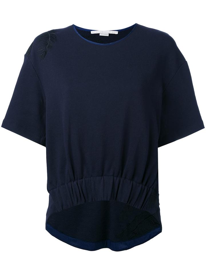 Stella Mccartney - Feather Embroidered T-shirt - Women - Cotton/polyamide/viscose - 40, Blue, Cotton/polyamide/viscose