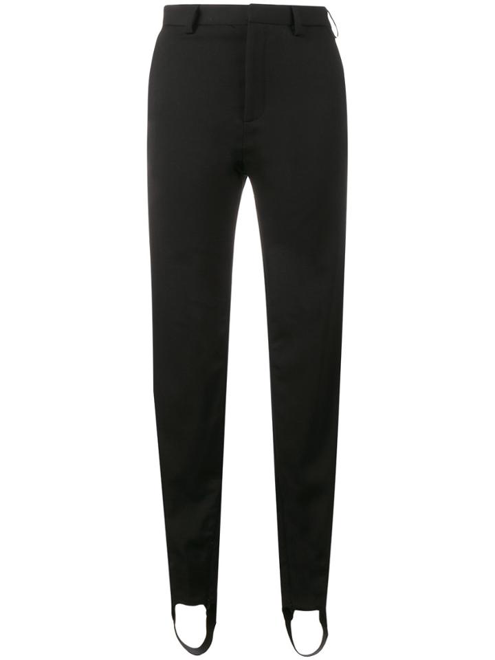 Y / Project Mid-rise Slim-leg Stirrup Trousers - Black