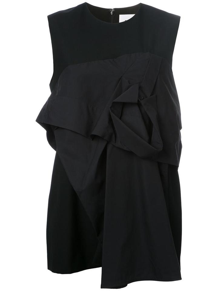 Enföld Geometric Front Pleat Tank, Women's, Size: 38, Black, Wool/cotton