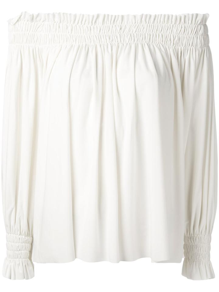 Norma Kamali - Off-the-shoulder Blouse - Women - Polyester/spandex/elastane - Xs, White, Polyester/spandex/elastane